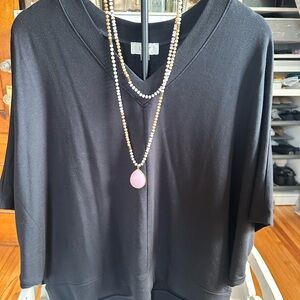 LOFT Black V-Neck Top